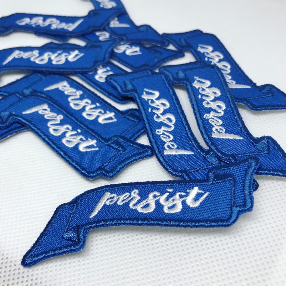 Blue Persist Iron On Patch!